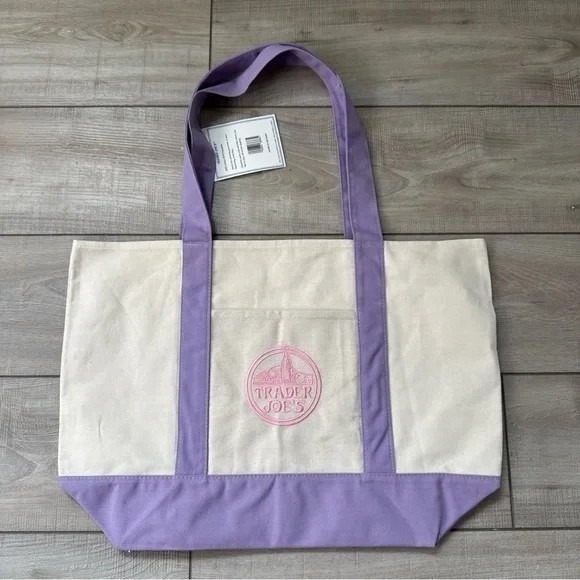 Trader Joe'S Handbags - NWT Trader Joe's Large Lavender Tote Bag 2026 Spring Limited Edition Rare